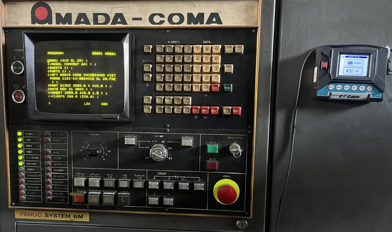 Bộ truyền DNC lắp trên máy đột Coma567, Fanuc 6M
